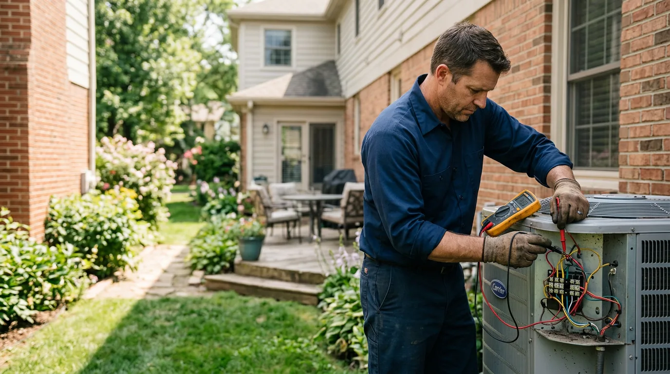 HVAC technician working near Lake Hill, NY